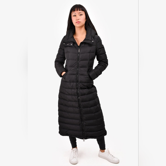 Moncler Flammong Long Down Puffer Coat with Fur Hood 0